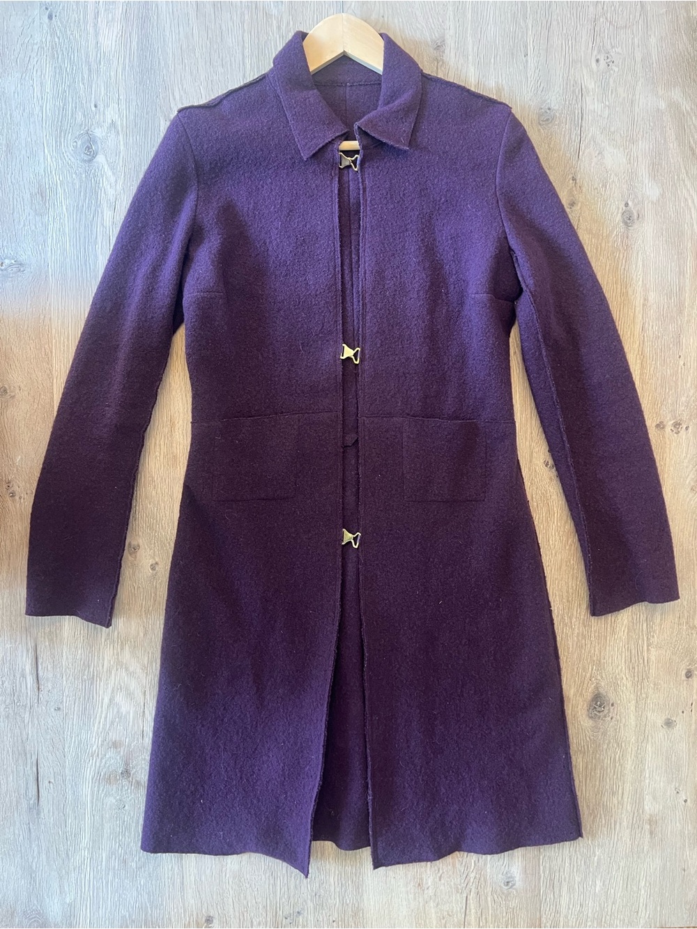 Vintage 90's Kostume New York Purple Wool-Feel Sample Coat XS